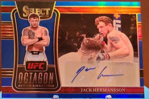 Jack Hermansson 2022 Panini Select UFC Octagon Action Signatures #14 Blue