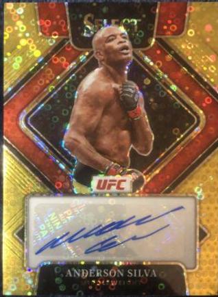Anderson Silva 2022 Panini Select UFC Signatures #45 Gold Disco