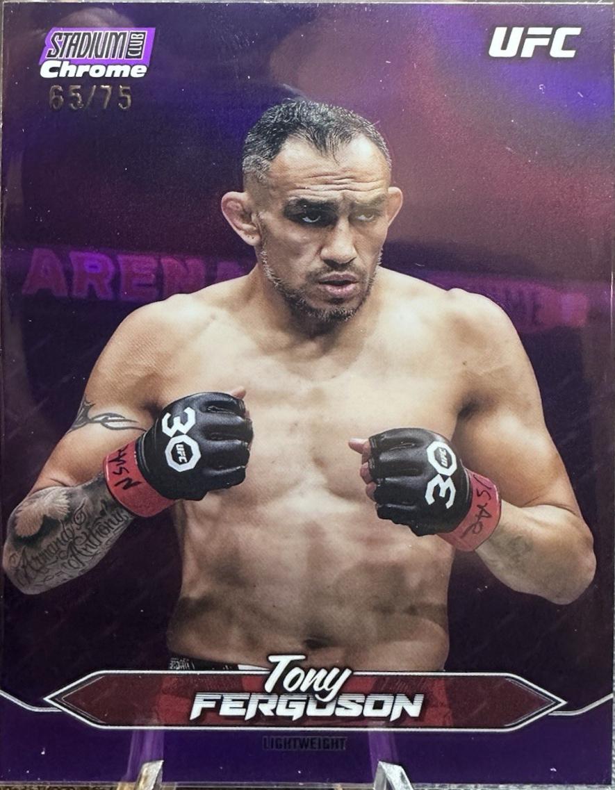 Tony Ferguson 2025 Topps Stadium Club UFC Base Chrome #C-181 Purple Refractor