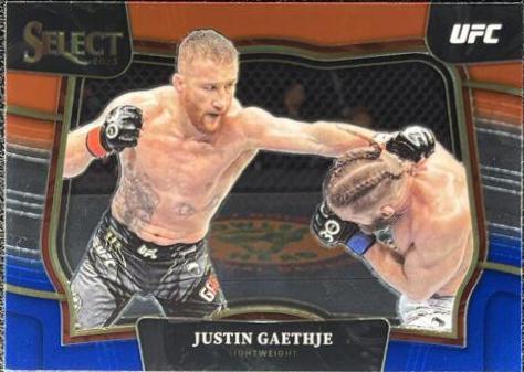 Justin Gaethje 2023 Panini Select UFC Octagonside #288 Red Blue Prizm