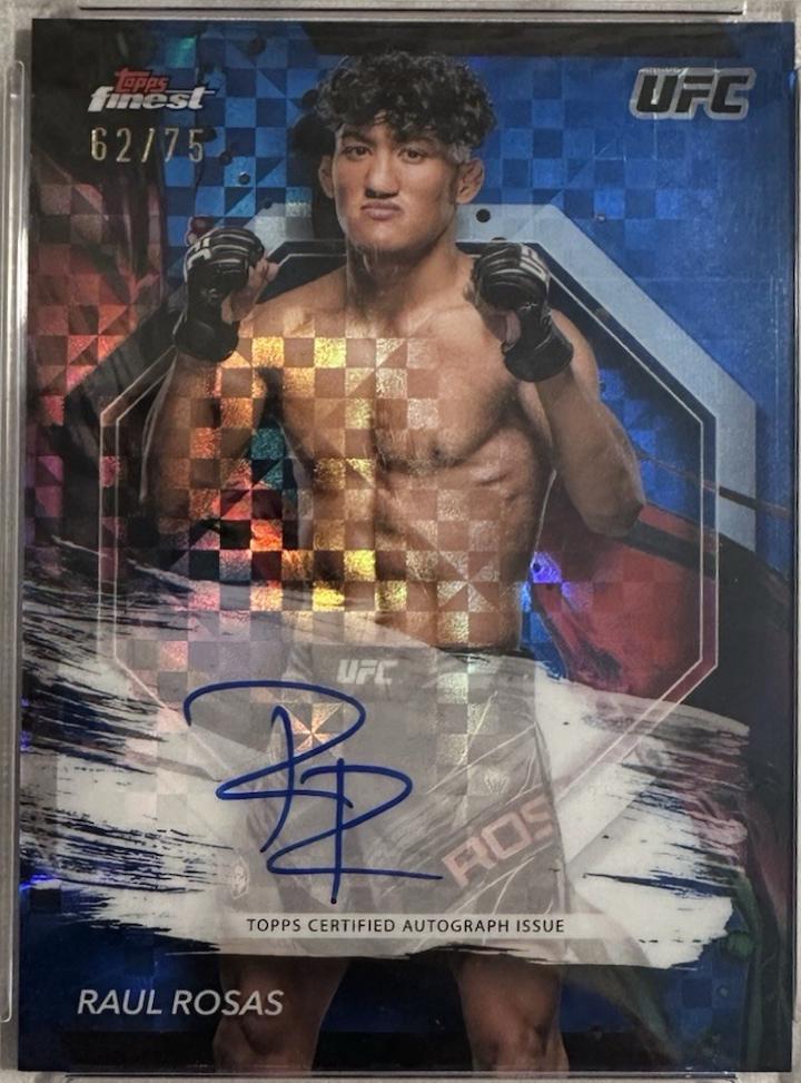 Raul Rosas 2024 Topps Finest UFC Finest Autographs #FA-RRS Blue Checkerboard Refractor