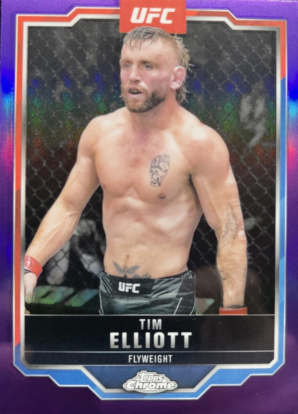 Tim Elliott 2025 Topps Chrome UFC Base #57 Purple Refractor