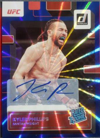 Kyler Phillips 2023 Panini Donruss UFC Rated Rookies Signatures #220 Blue Laser