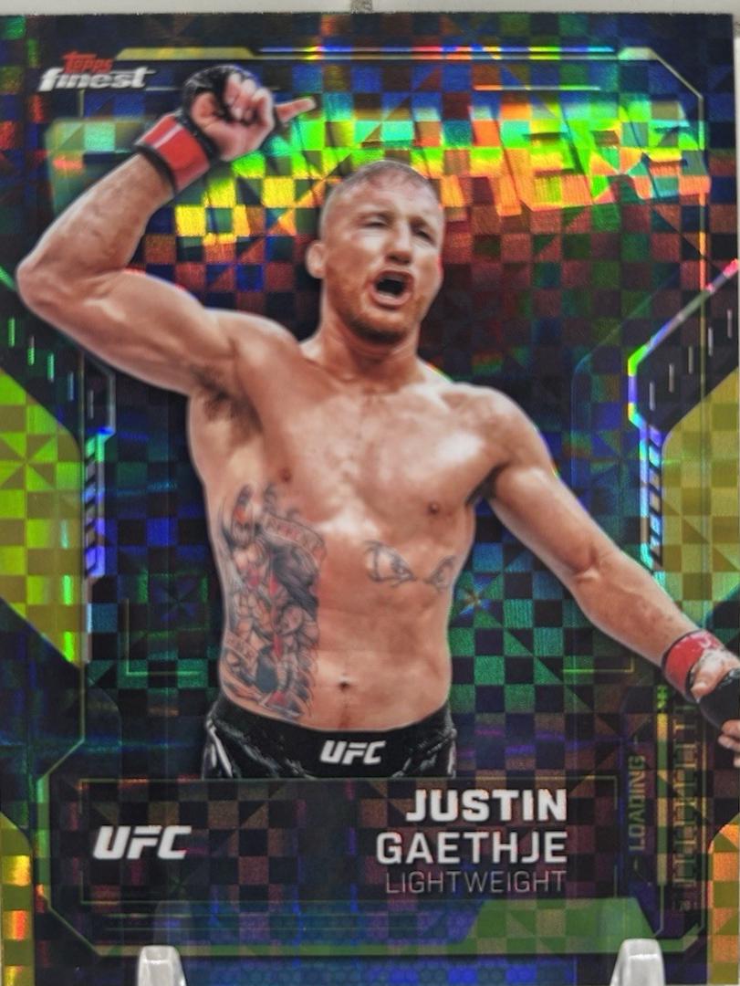 Justin Gaethje 2025 Topps Finest UFC Finishers #FN-22 Refractor