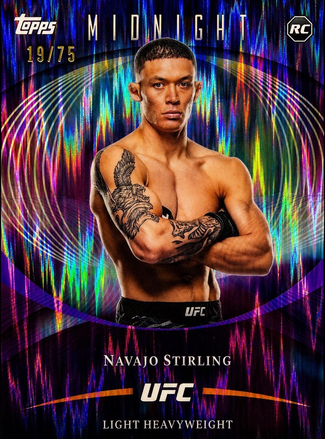 Navajo Stirling 2026 Topps Midnight UFC Base #48 Black Light