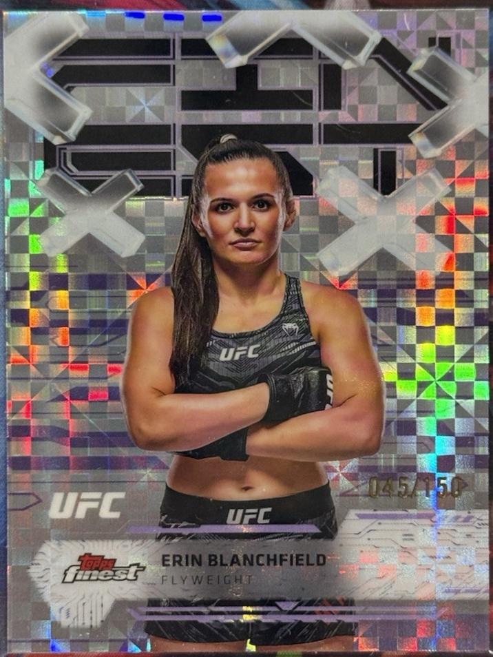 Erin Blanchfield 2025 Topps Finest UFC Base Common #5 Purple Checkerboard Refractor