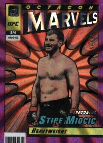 Stipe Miocic 2022 Panini Donruss UFC Octagon Marvels #10 Purple Laser