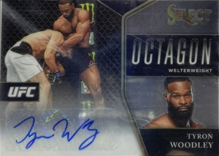 Tyron Woodley 2021 Panini Select UFC Octagon Action Signatures #9 Black Disco Prizms