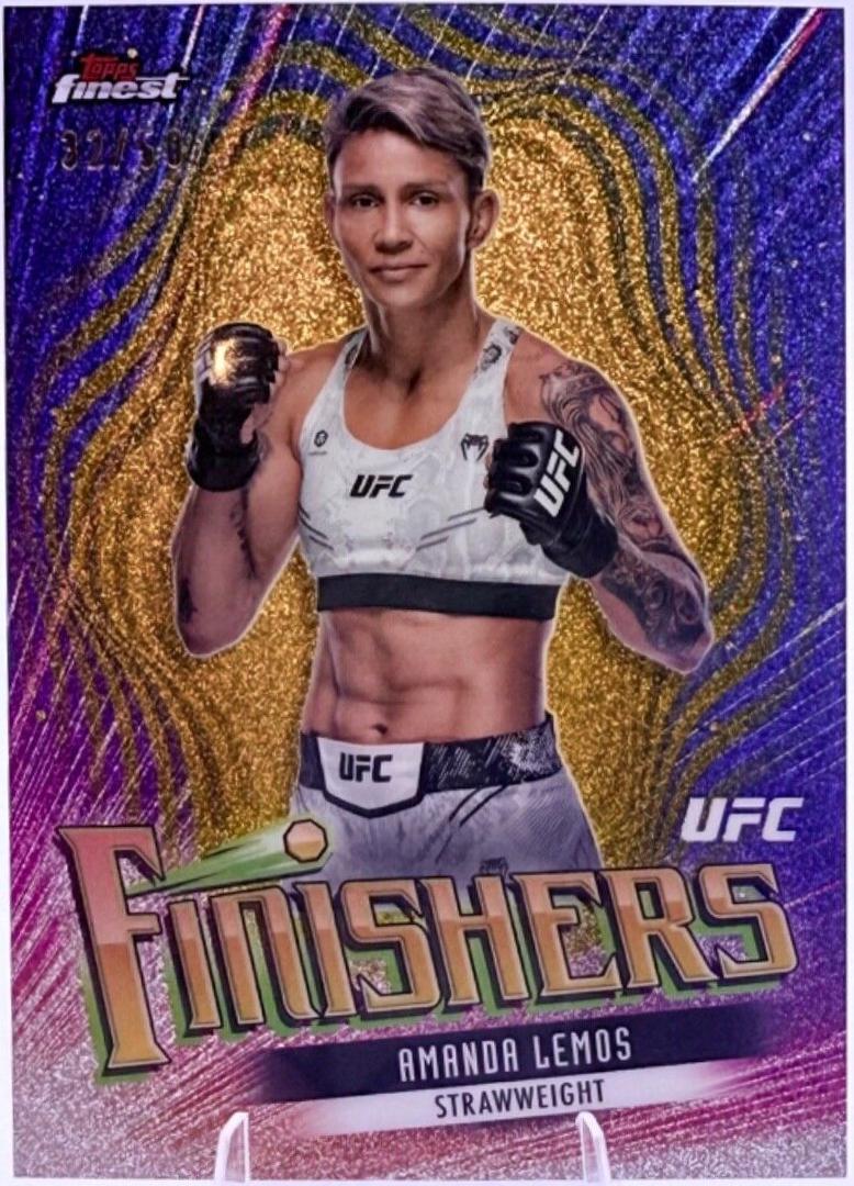 Amanda Lemos 2024 Topps Finest UFC Finishers #FIN-14 Gold Refractor