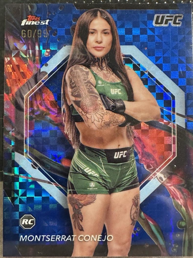 Montserrat Conejo 2024 Topps Finest UFC Base Common #14 Blue Checkerboard Refractor