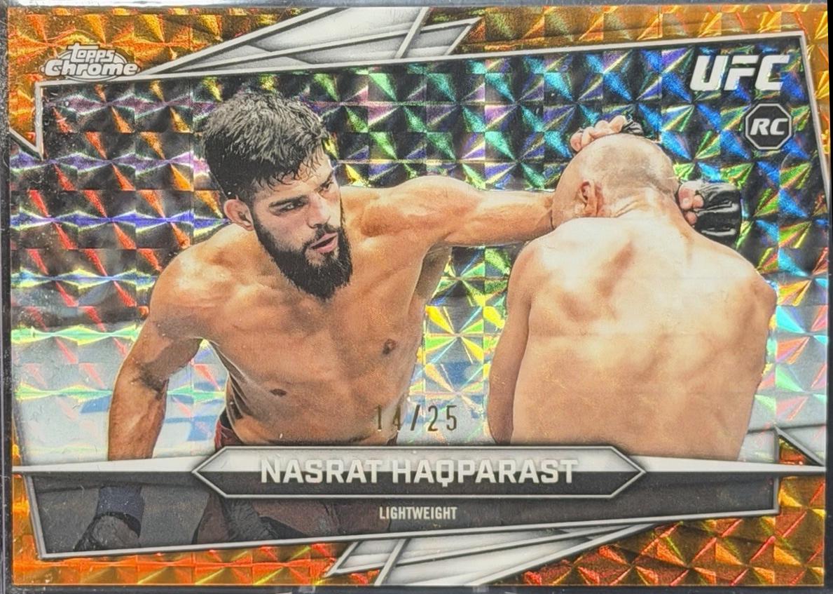 Nasrat Haqparast 2026 Topps Chrome UFC Base #174 Orange Geometric Refractor
