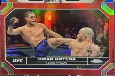 Brian Ortega 2024 Topps Chrome UFC Base #33 Red Refractor