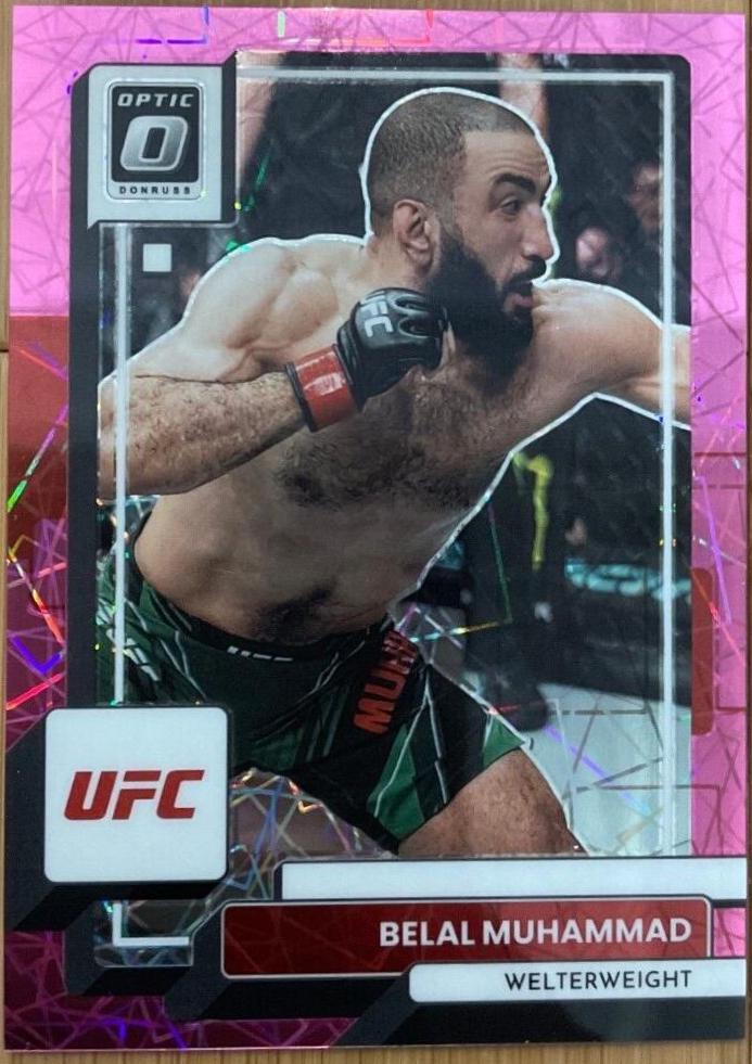Belal Muhammad 2023 Panini Donruss Optic UFC Base #43 Pink Velocity
