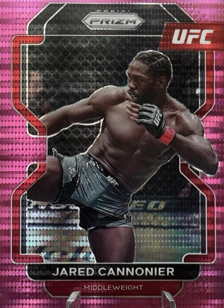 Jared Cannonier 2022 Panini Prizm UFC Base #155 Pink Pulsar