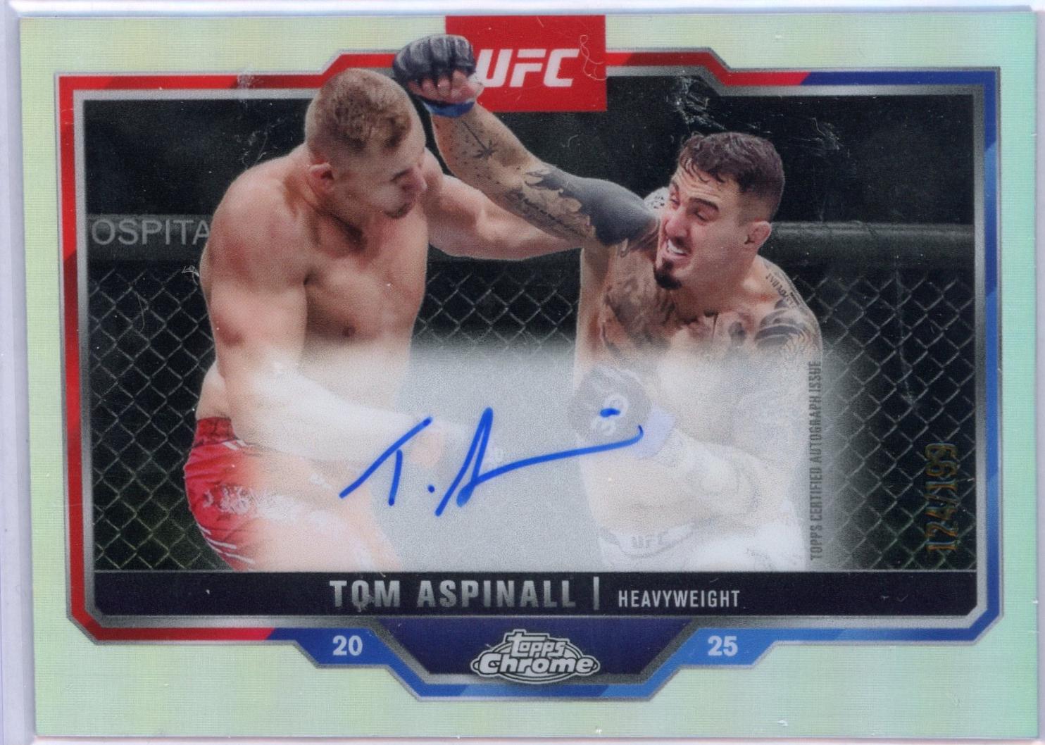Tom Aspinall 2025 Topps Chrome UFC Chrome Veteran Autographs #CVA-TA Refractor
