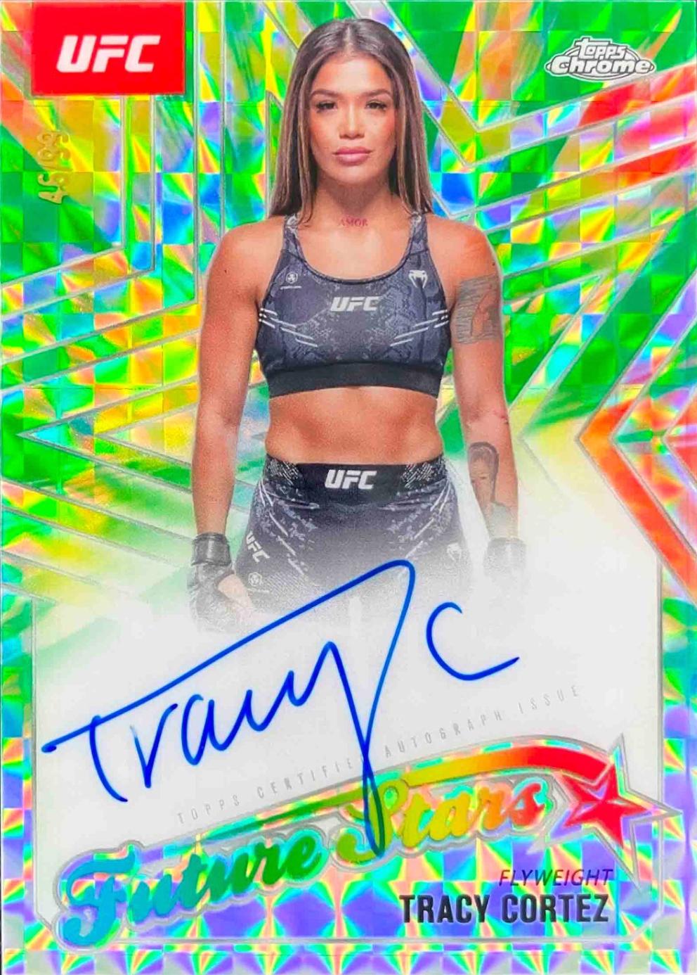 Tracy Cortez 2025 Topps Chrome UFC Future Stars Autographs #FSA-TC Geometric Green Refractor