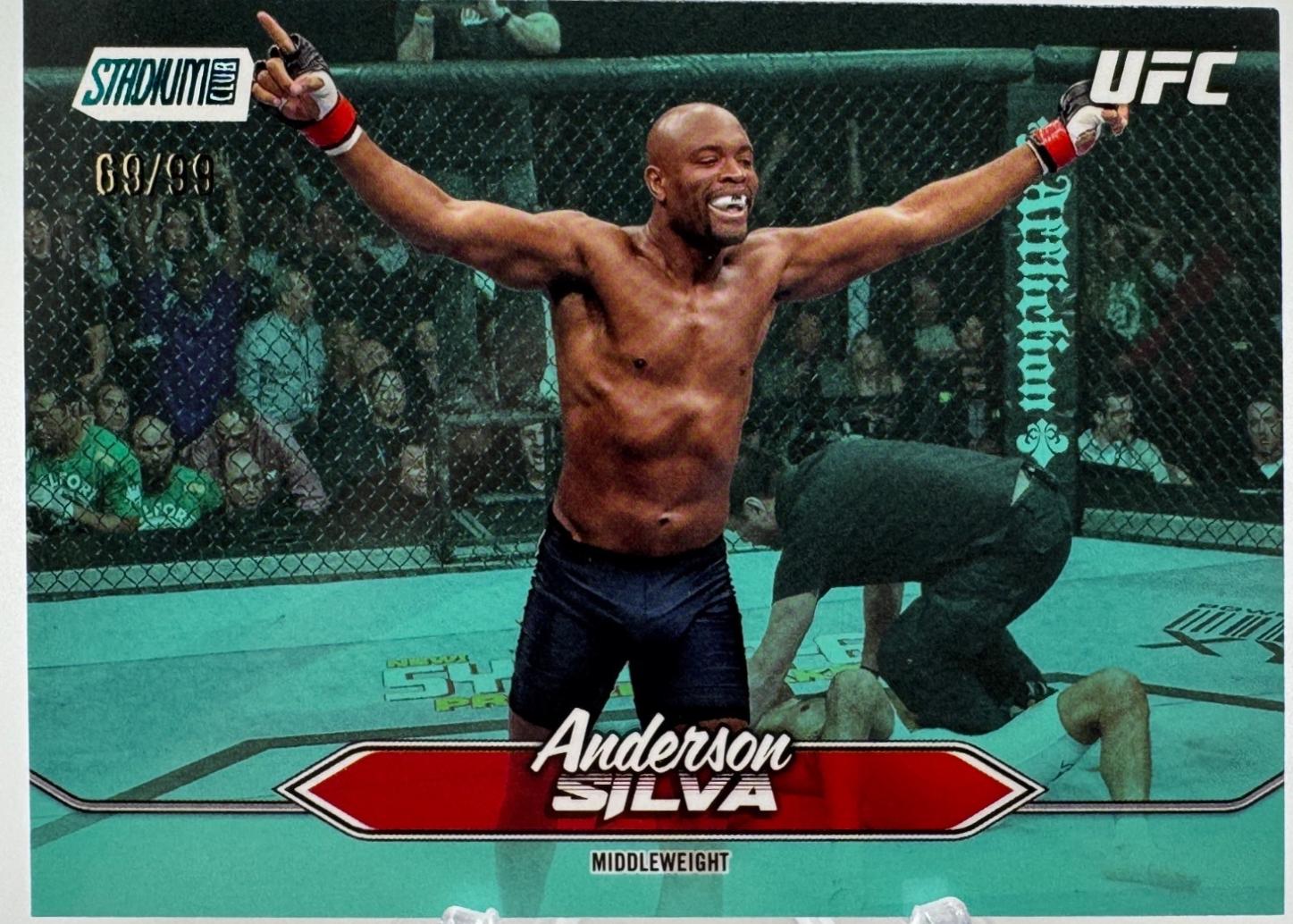 Anderson Silva 2025 Topps Stadium Club UFC Base #189 Turquoise
