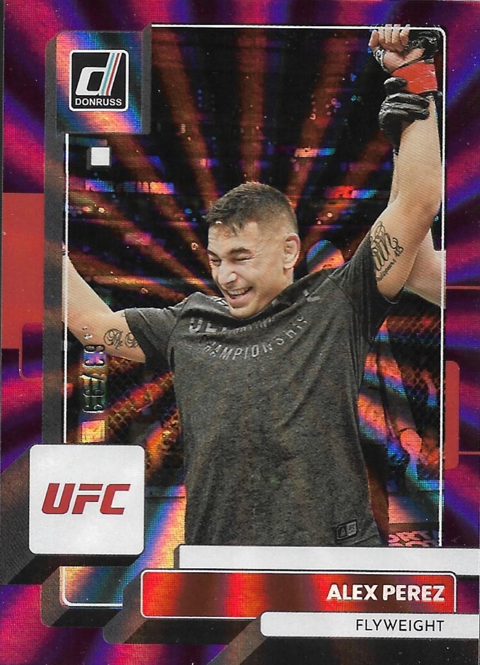 Alex Perez 2023 Panini Donruss UFC Base #46 Purple Laser