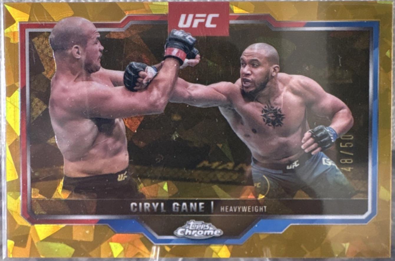 Ciryl Gane 2025 Topps Chrome Sapphire UFC Base Sapphire #33 Gold Sapphire