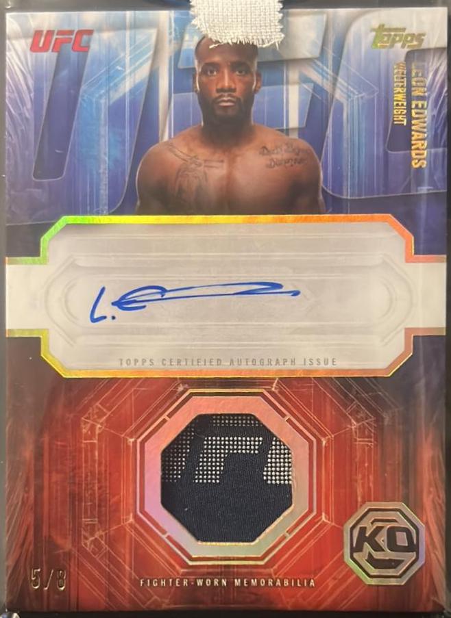 Leon Edwards 2026 Topps Knockout UFC Knockout Autograph Relics #KAR-LE Red