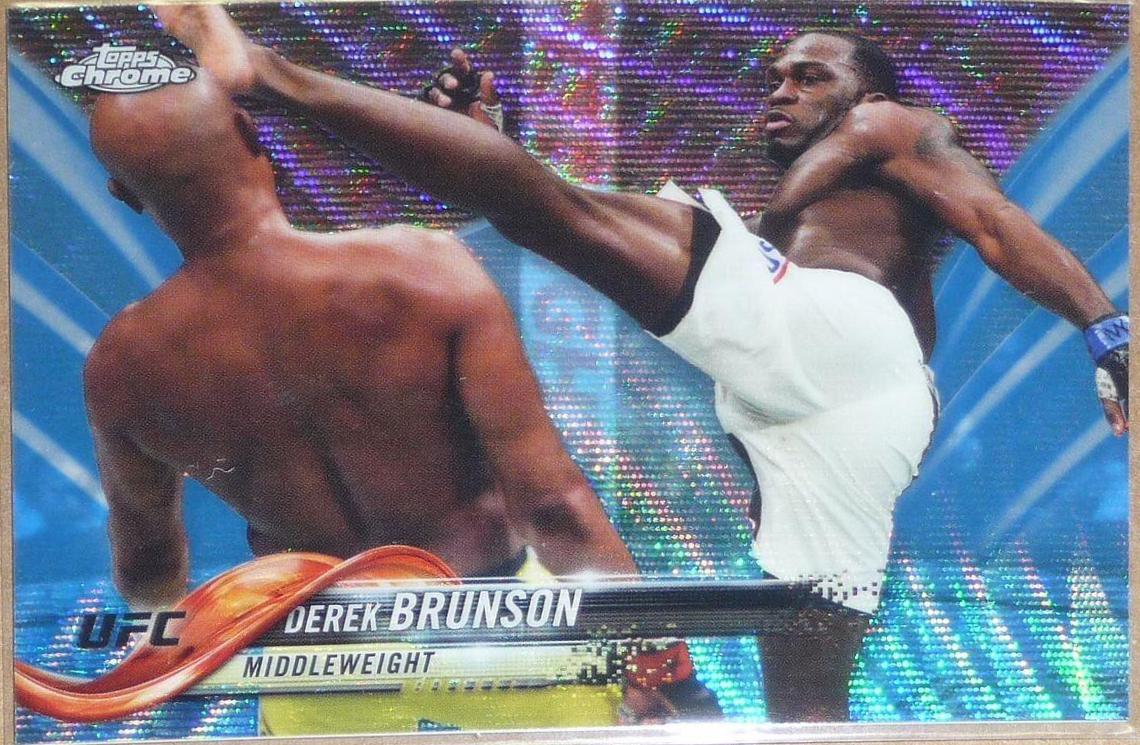 Derek Brunson 2018 Topps Chrome UFC Base #66 Blue Wave