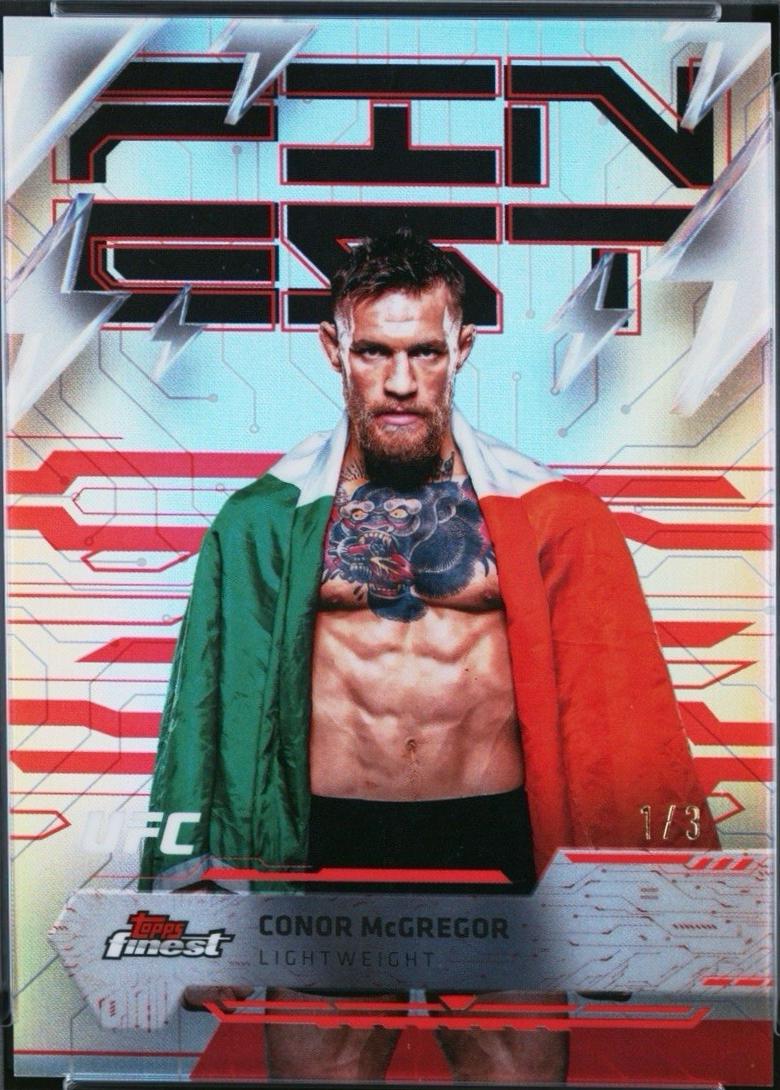 Conor McGregor 2025 Topps Finest UFC Base Rare #242 Red Refractor