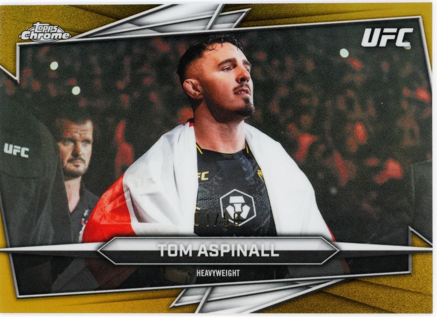 Tom Aspinall 2026 Topps Chrome UFC Base #80 Gold Refractor