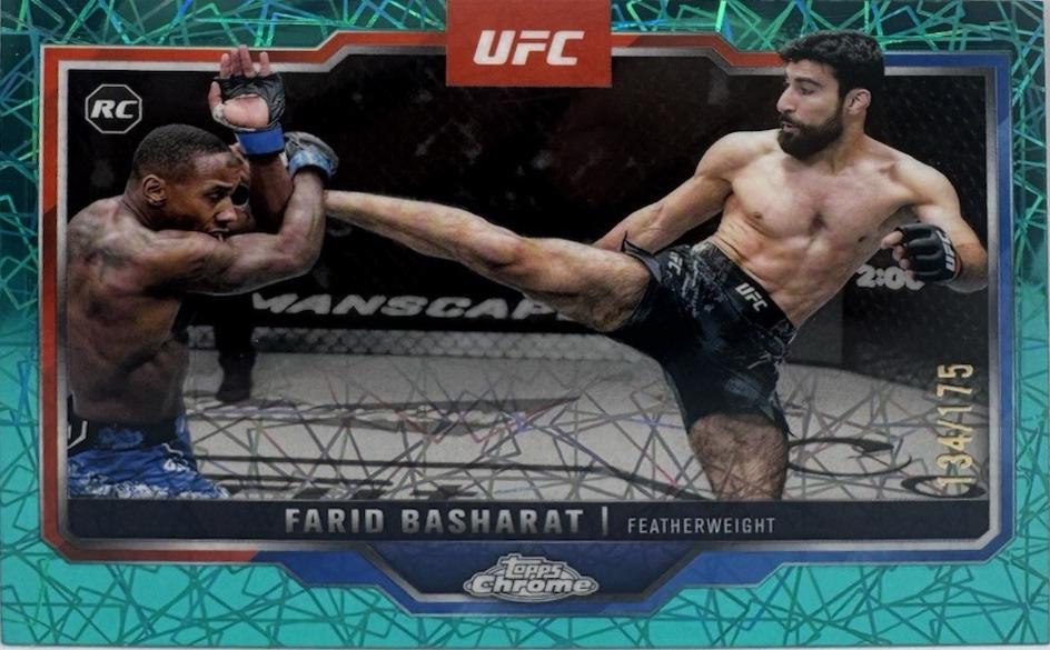 Farid Basharat 2025 Topps Chrome UFC Base #132 Teal Lazer Refractor