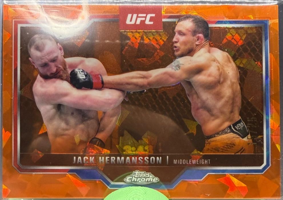 Jack Hermansson 2025 Topps Chrome Sapphire UFC Base Sapphire #191 Orange Sapphire