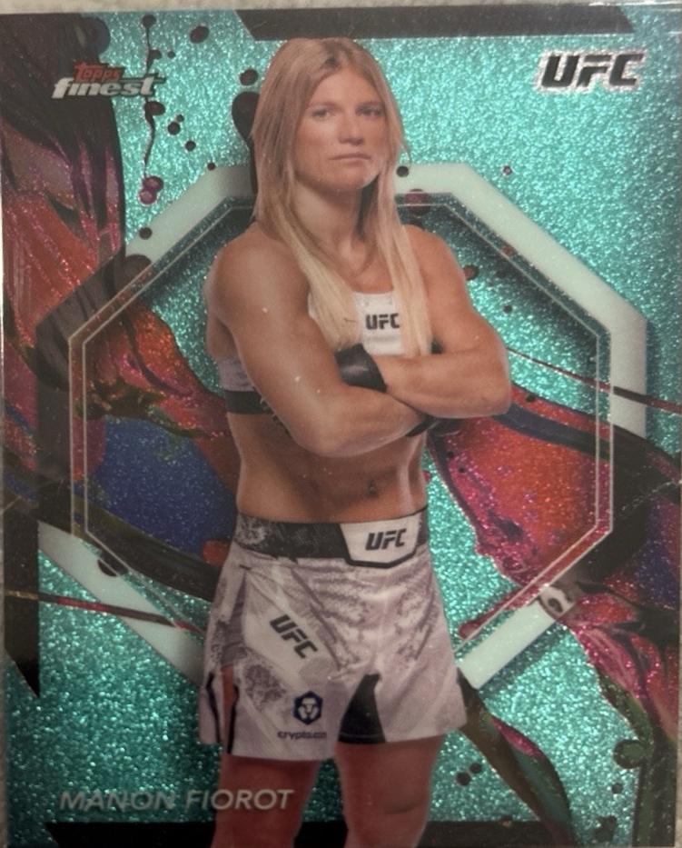 Manon Fiorot 2024 Topps Finest UFC Base Common #41 Aqua Glitter Refractor