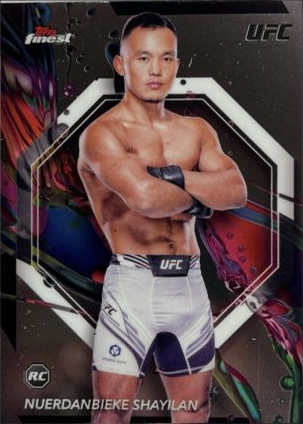 Shayilan Nuerdanbieke 2024 Topps Finest UFC Base Common #70 Gold Shimmer Refractor