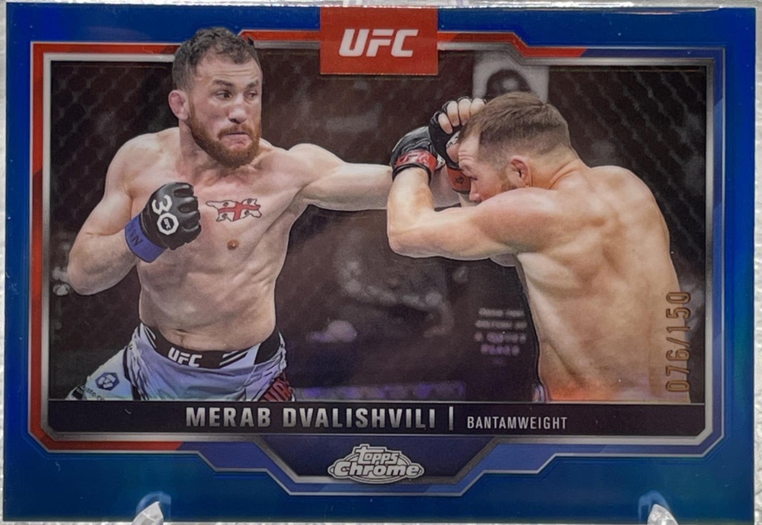 Merab Dvalishvili 2025 Topps Chrome UFC Base #118 Blue Refractor
