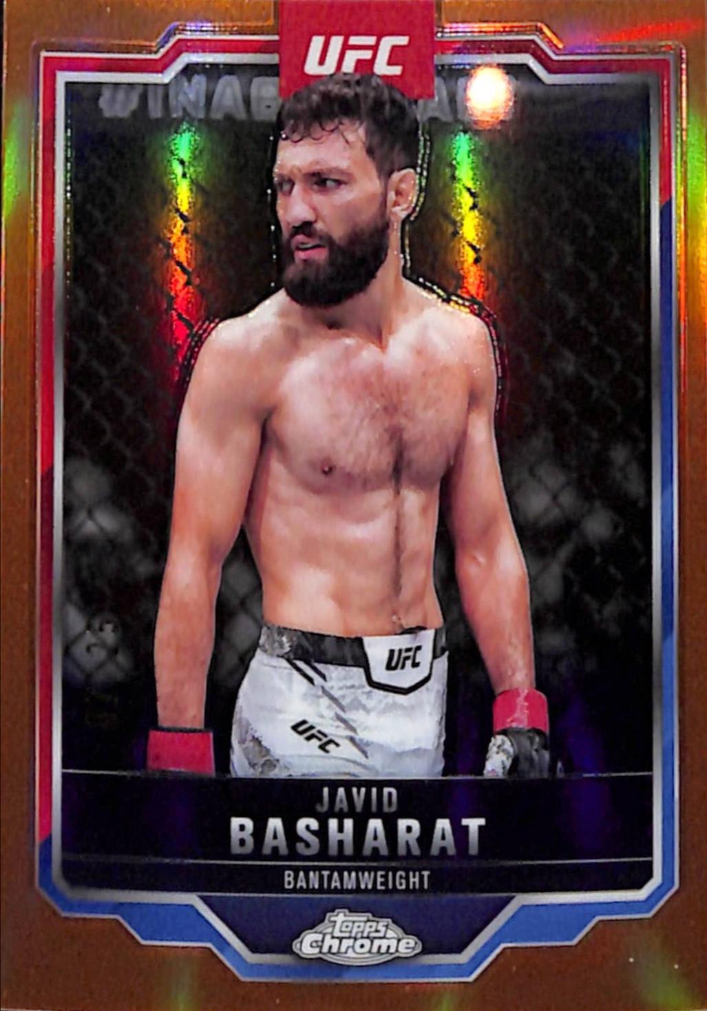 Javid Basharat 2025 Topps Chrome UFC Base #68 Orange Refractor