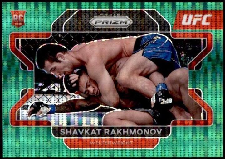 Shavkat Rakhmonov 2022 Panini Prizm UFC Base #80 Green Pulsar