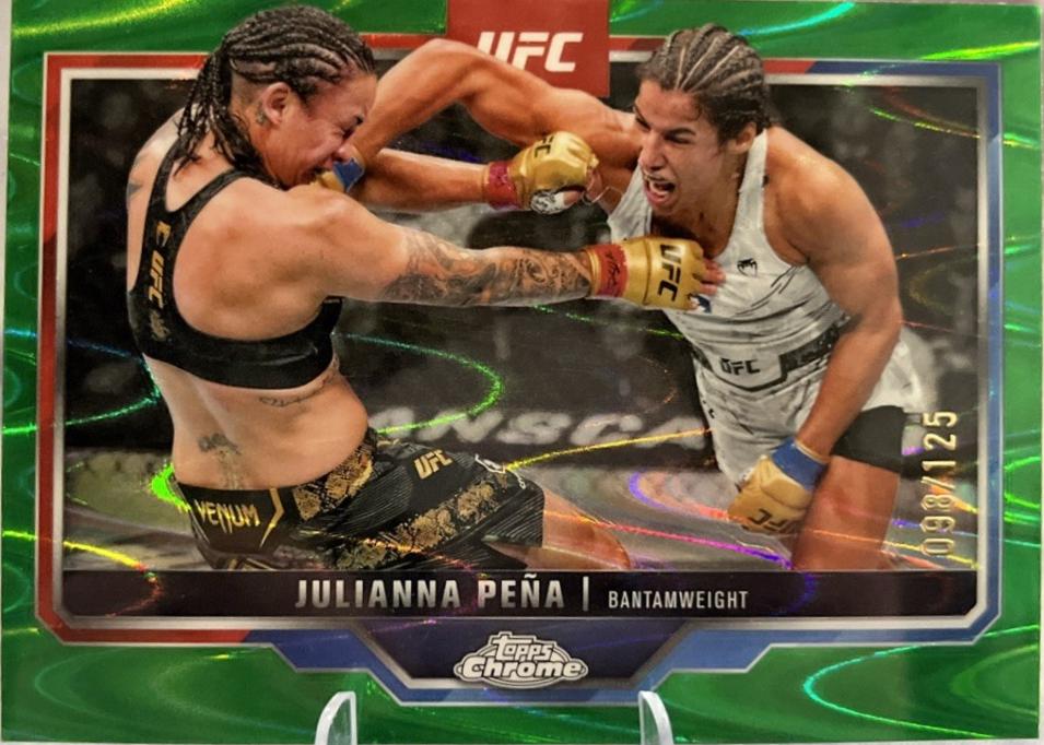 Julianna Peña 2025 Topps Chrome UFC Base #142 Green Wave