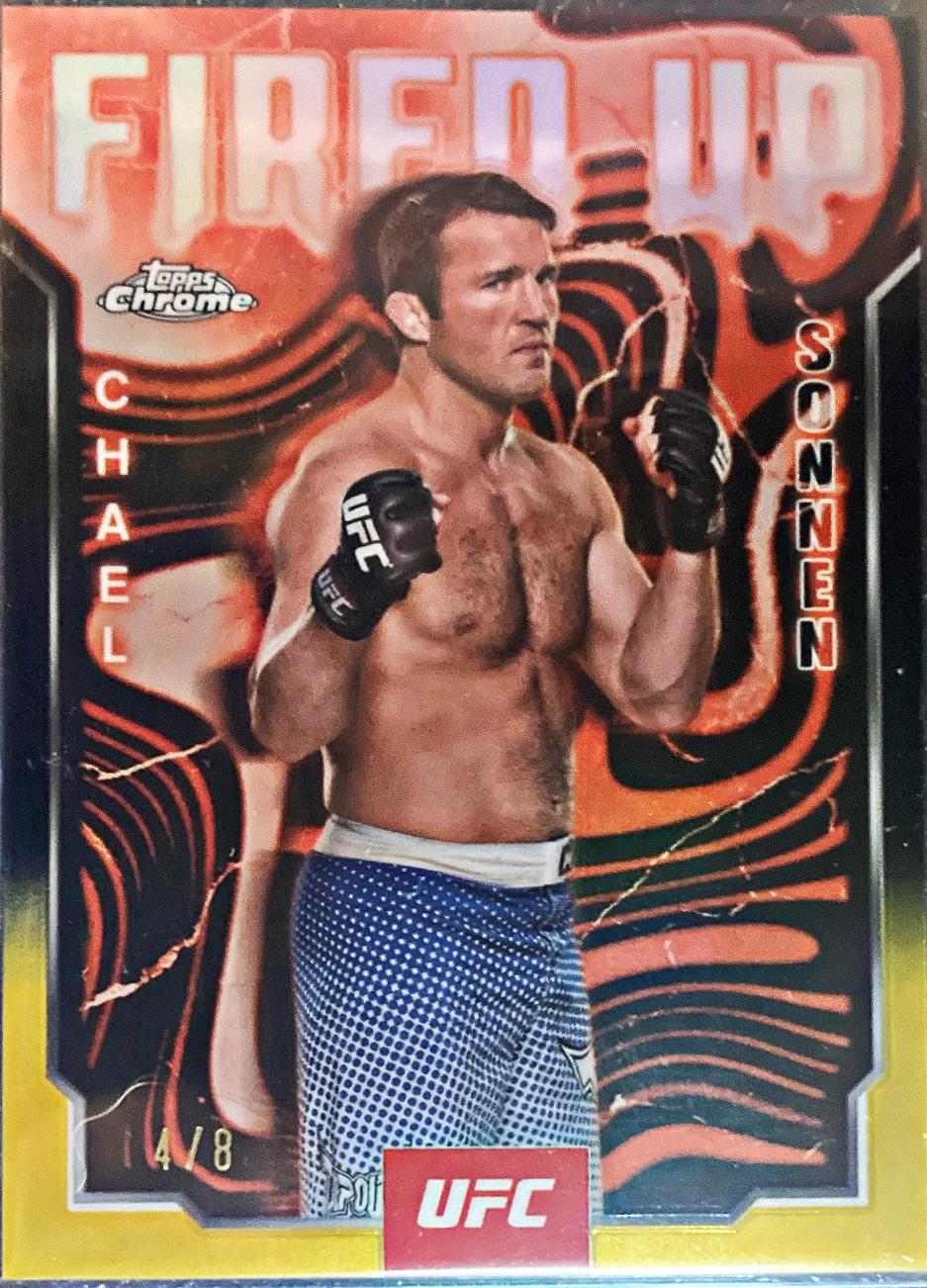 Chael Sonnen 2025 Topps Chrome UFC Fired Up #FUP-13 Black & Gold Refractor