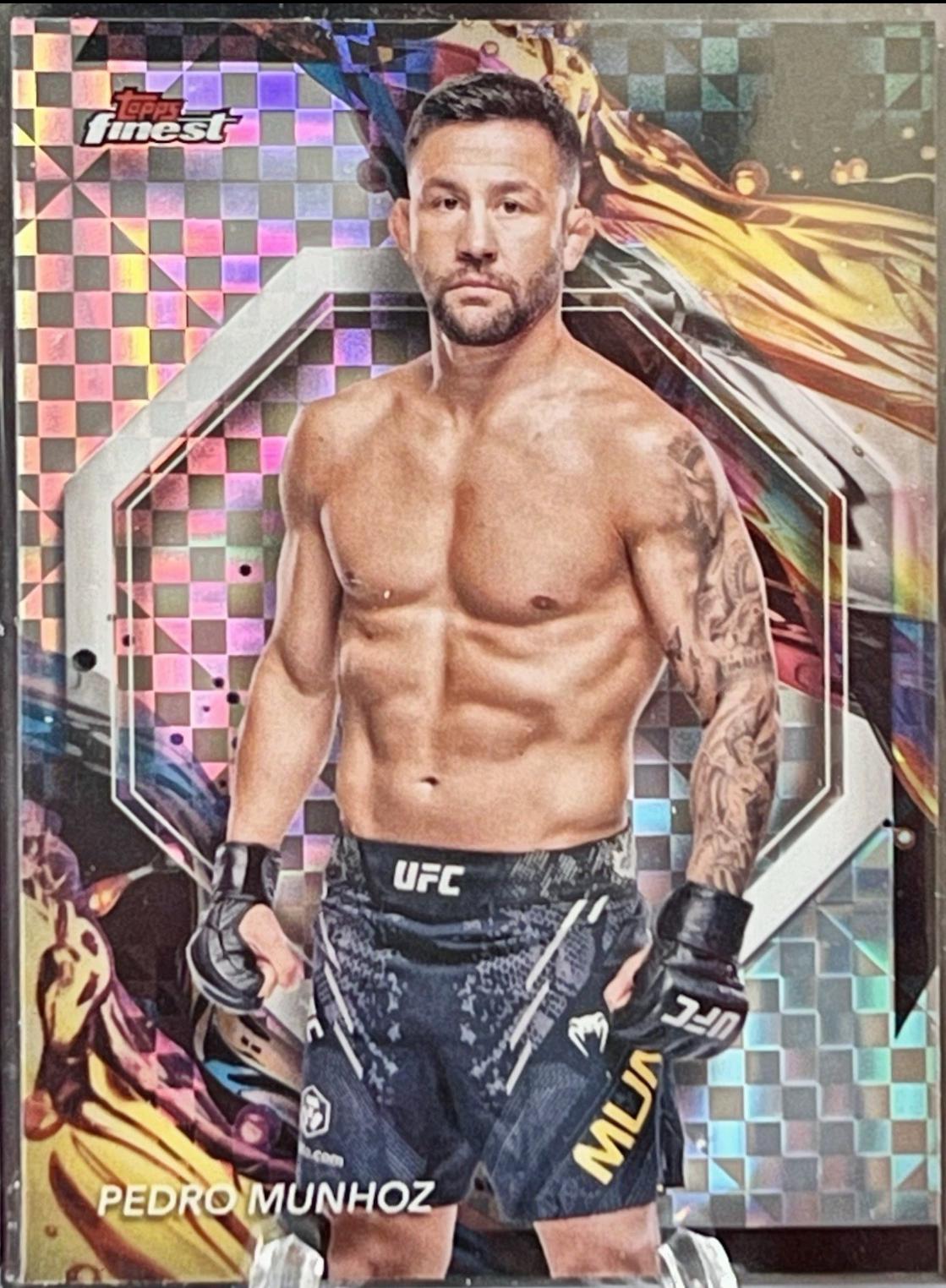 Pedro Munhoz 2024 Topps Finest UFC Base Uncommon #158 Checkerboard Refractor