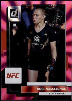 Rose Namajunas 2023 Panini Donruss UFC Base #197 Pink Laser