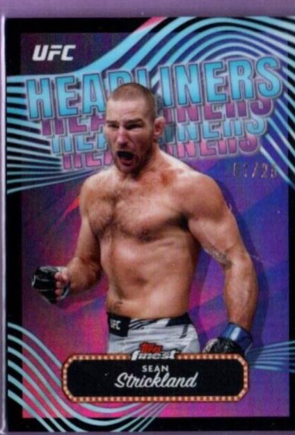 Sean Strickland 2024 Topps Finest UFC Headliners #HDL-16 Black Refractor