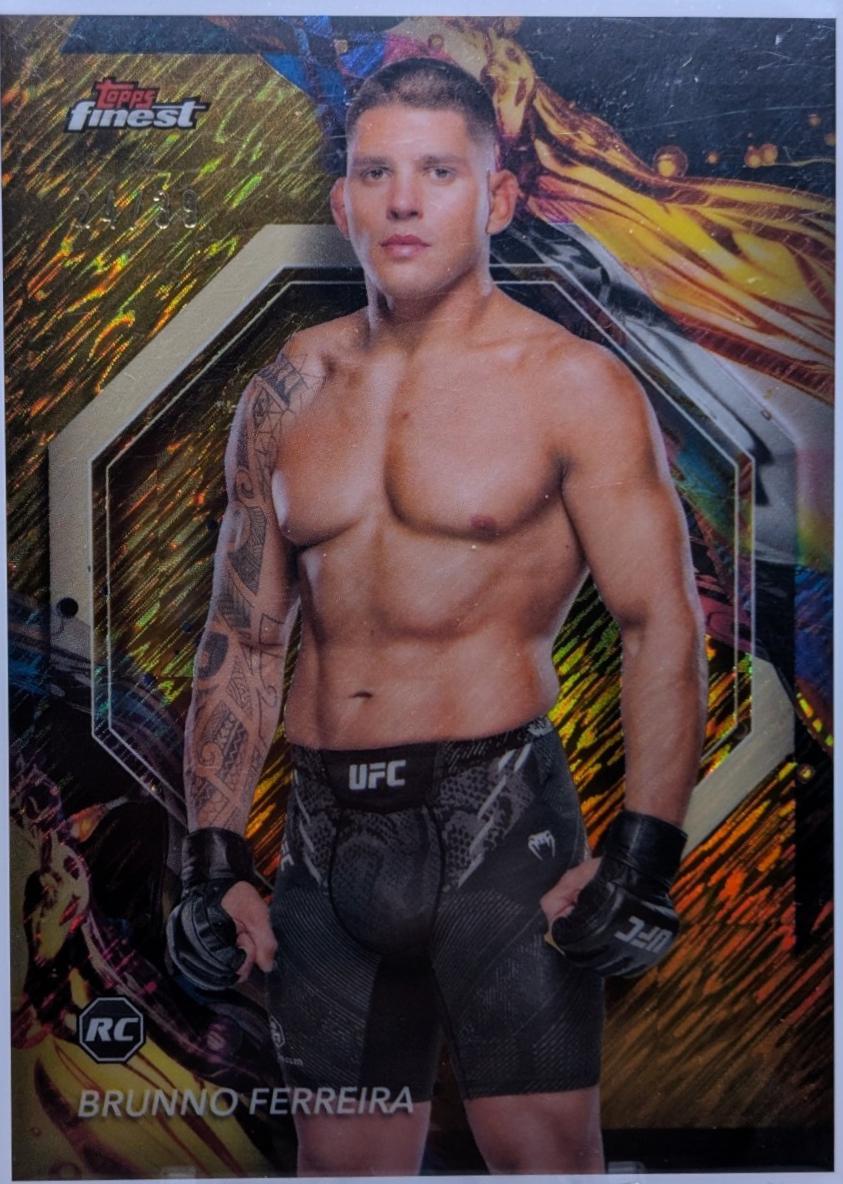 Brunno Ferreira 2024 Topps Finest UFC Base Uncommon #115 Gold Shimmer Refractor