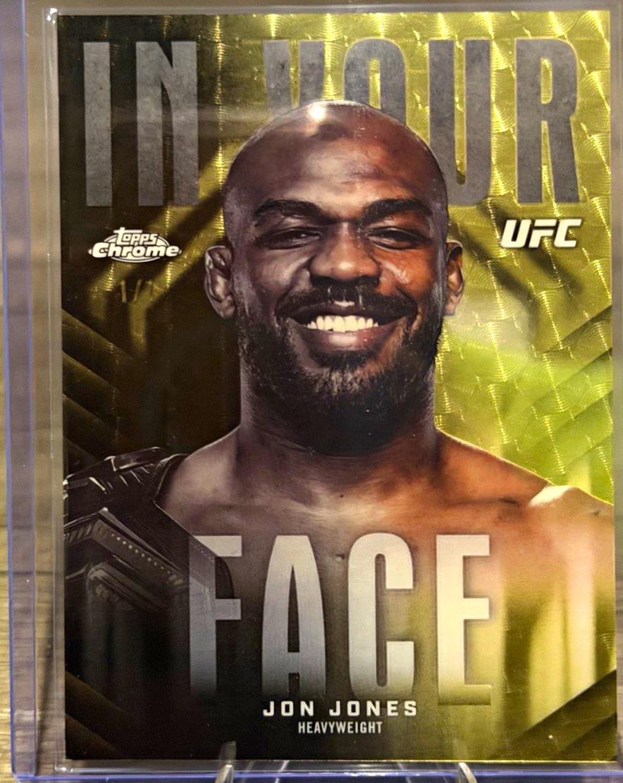 Jon Jones 2026 Topps Chrome UFC In Your Face #IYF-8 Superfractor