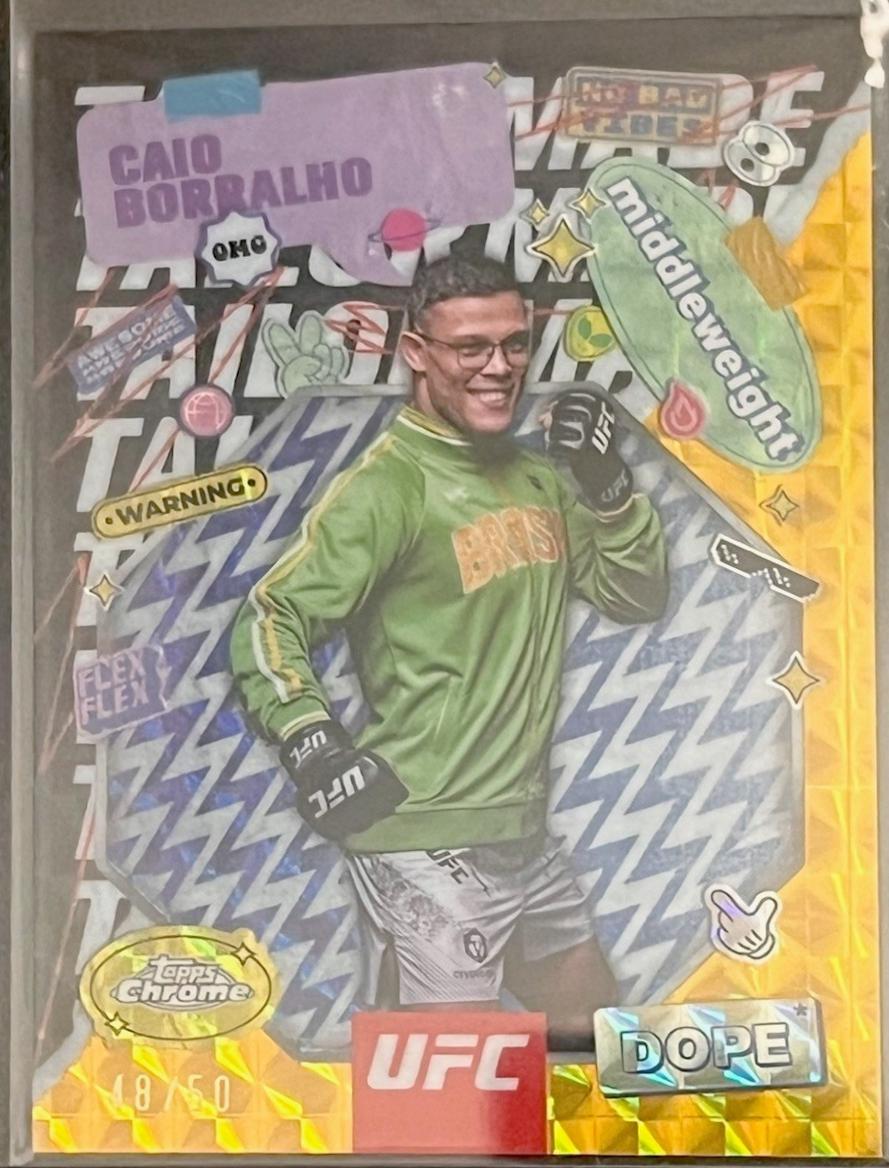 Caio Borralho 2025 Topps Chrome UFC Tailor Made #TRM-1 Geometric Gold Refractor