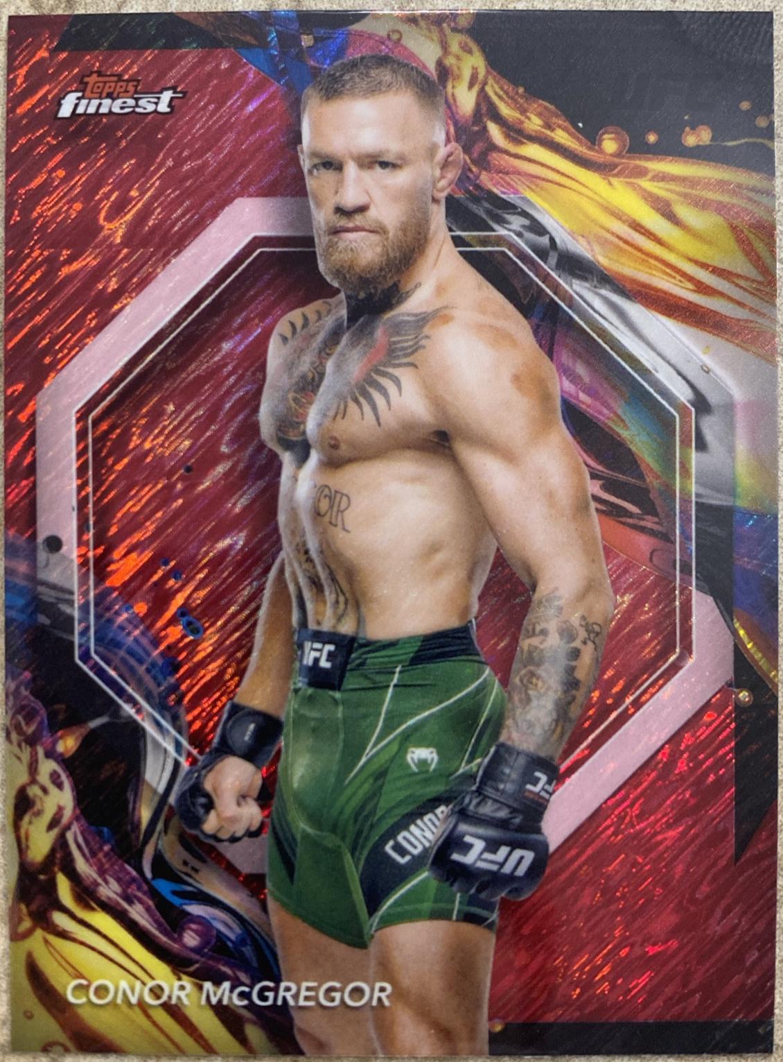 Conor McGregor 2024 Topps Finest UFC Base Uncommon #151 Red Shimmer Refractor