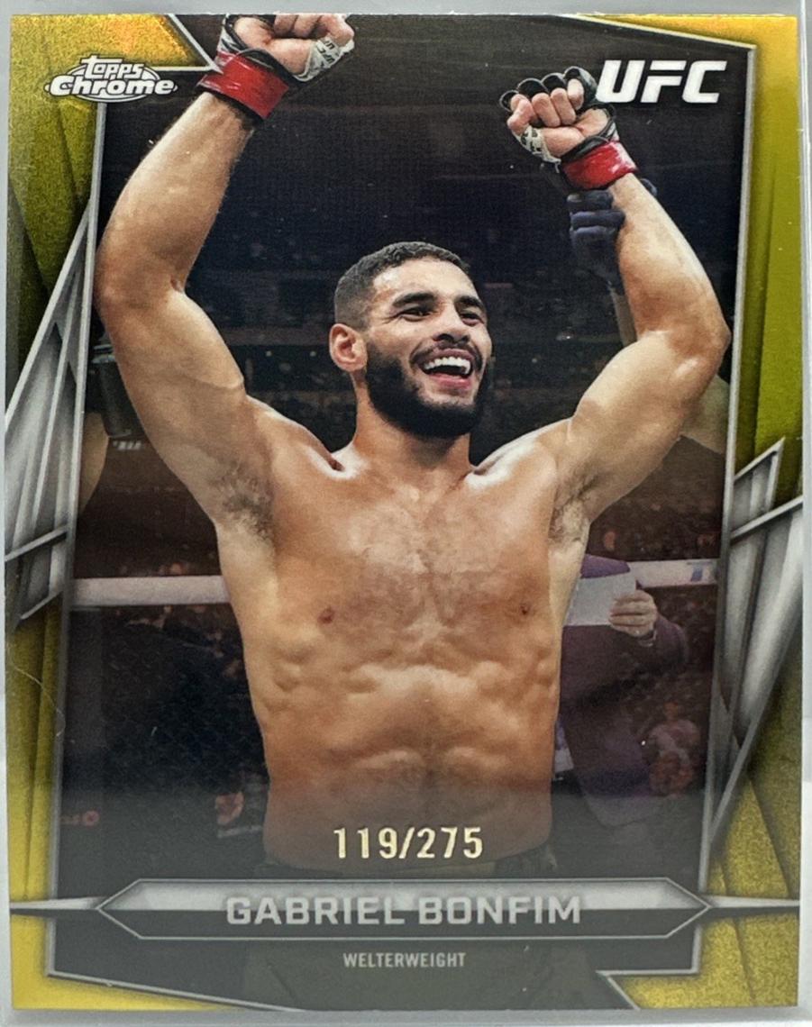 Gabriel Bonfim 2026 Topps Chrome UFC Base #114 Yellow Refractor