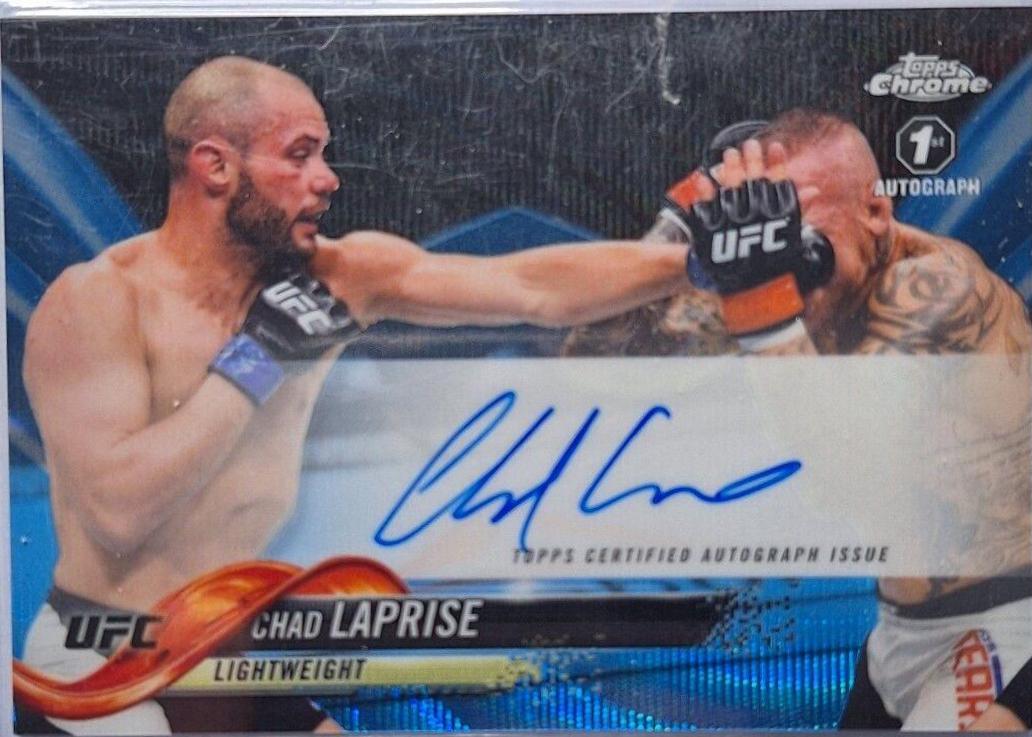Chad Laprise 2018 Topps Chrome UFC Fighter Autographs #FA-CLA Blue Wave