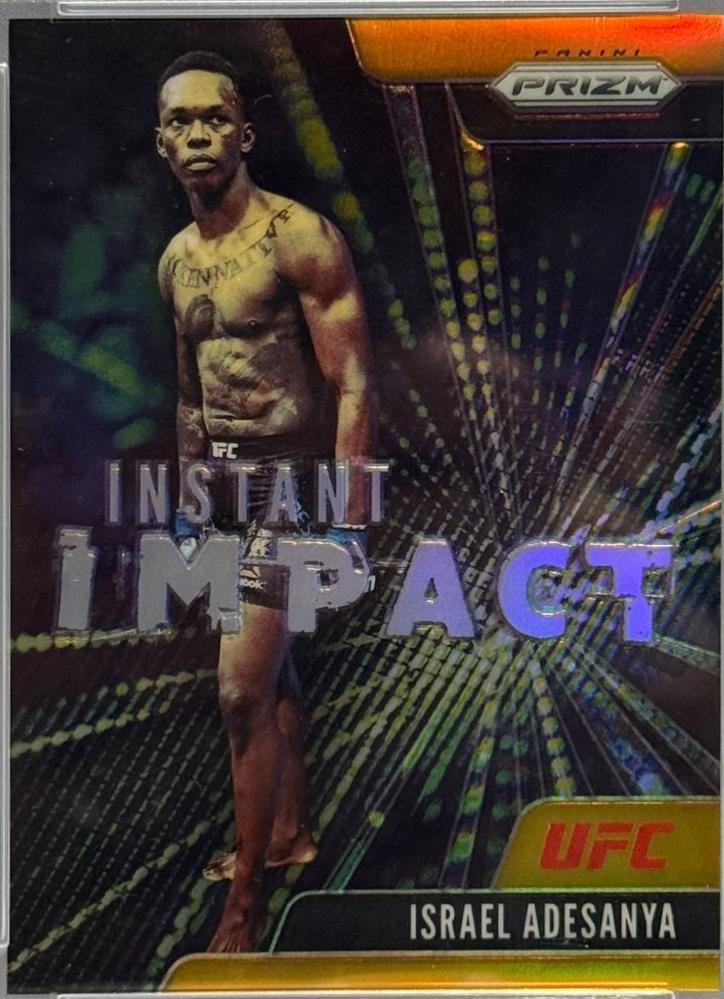 Israel Adesanya 2021 Panini Prizm UFC Instant Impact #11 Gold