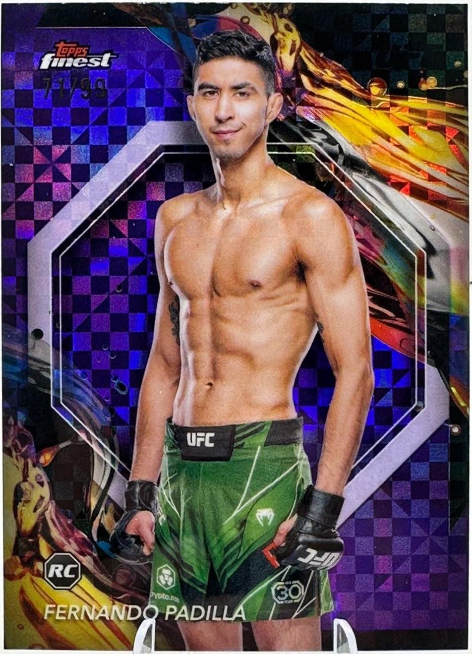 Rafael Dos Anjos 2024 Topps Finest UFC Base Uncommon #166 Purple Checkerboard Refractor