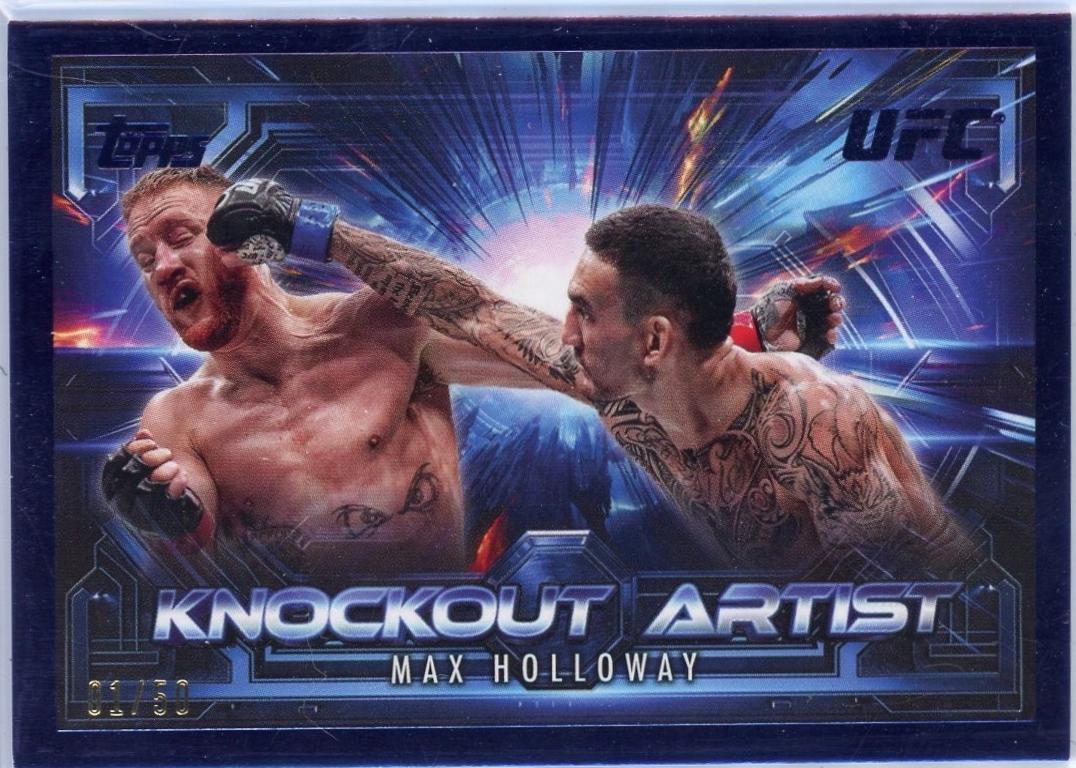 Max Holloway 2025 Topps Knockout UFC Knockout Artists #KA-9 Blue