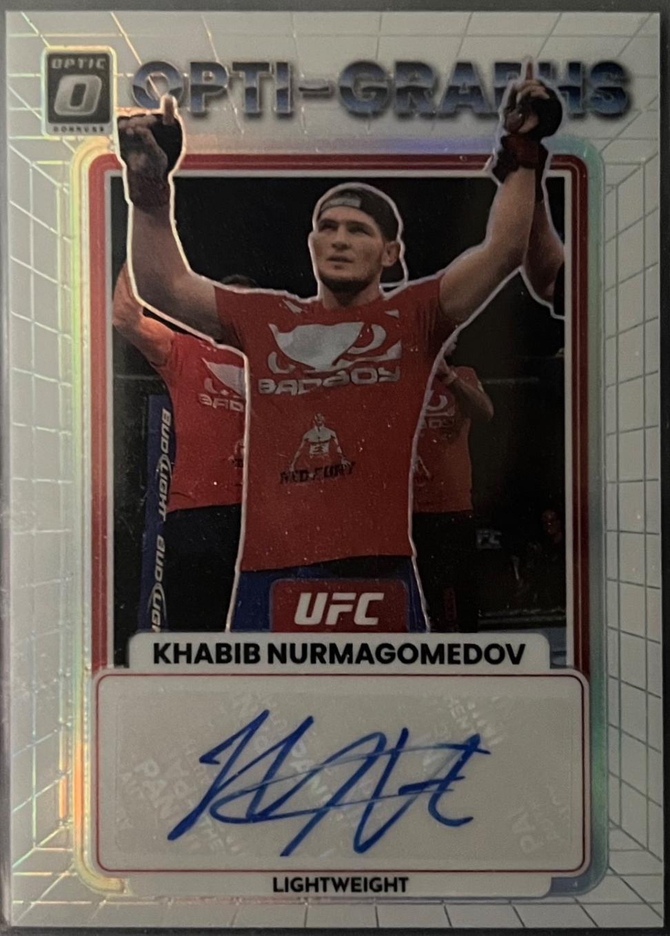 Khabib Nurmagomedov 2023 Panini Donruss Optic UFC Opti-Graphs #23 Green Autograph