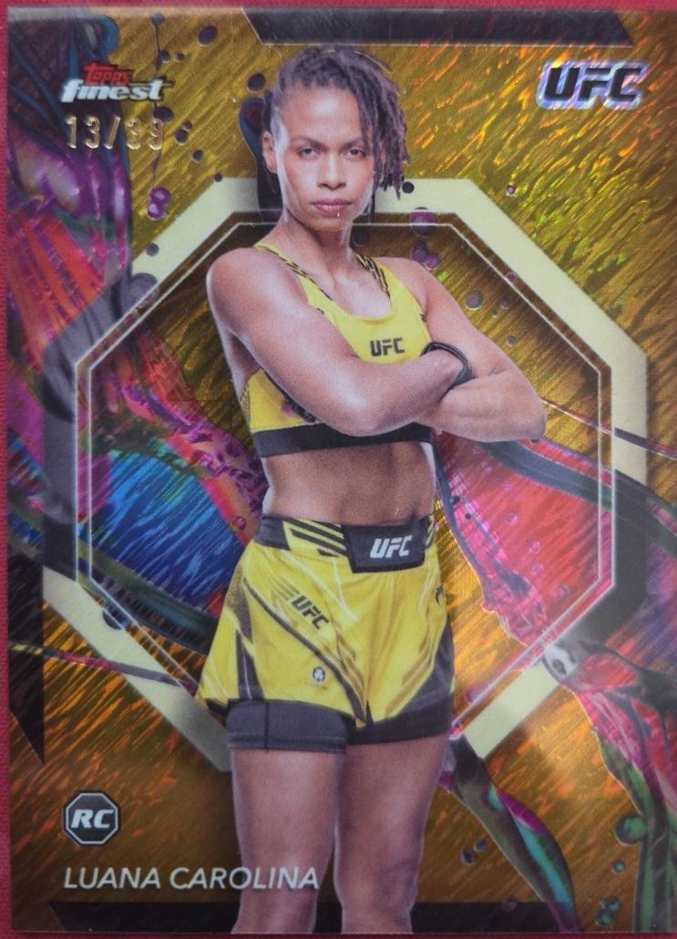Luana Carolina 2024 Topps Finest UFC Base Common #26 Gold Shimmer Refractor